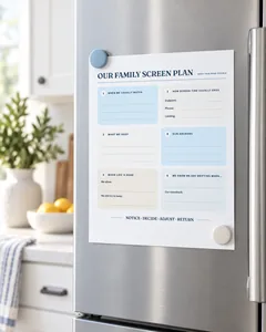 The plan on the fridge